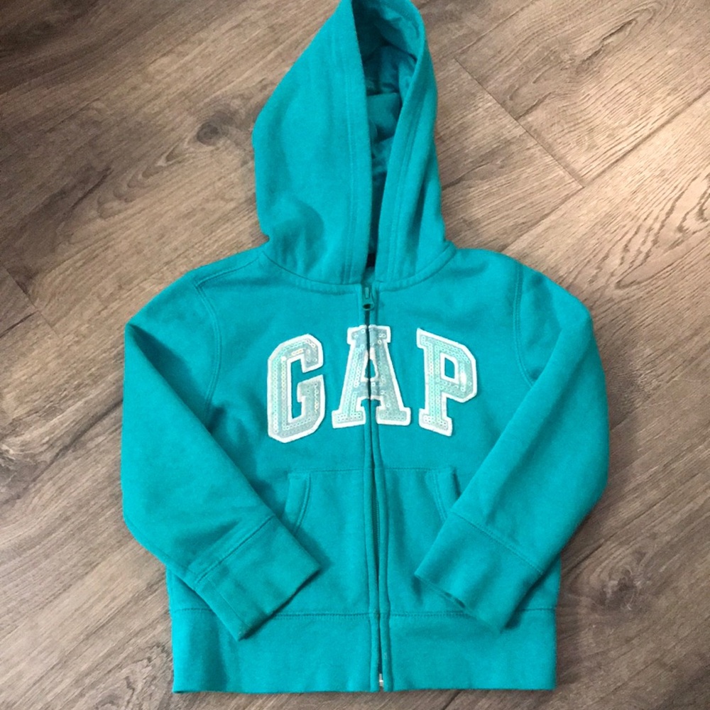Gap Kids Teal Zip Up Hoodie Size XS (4-5yrs)